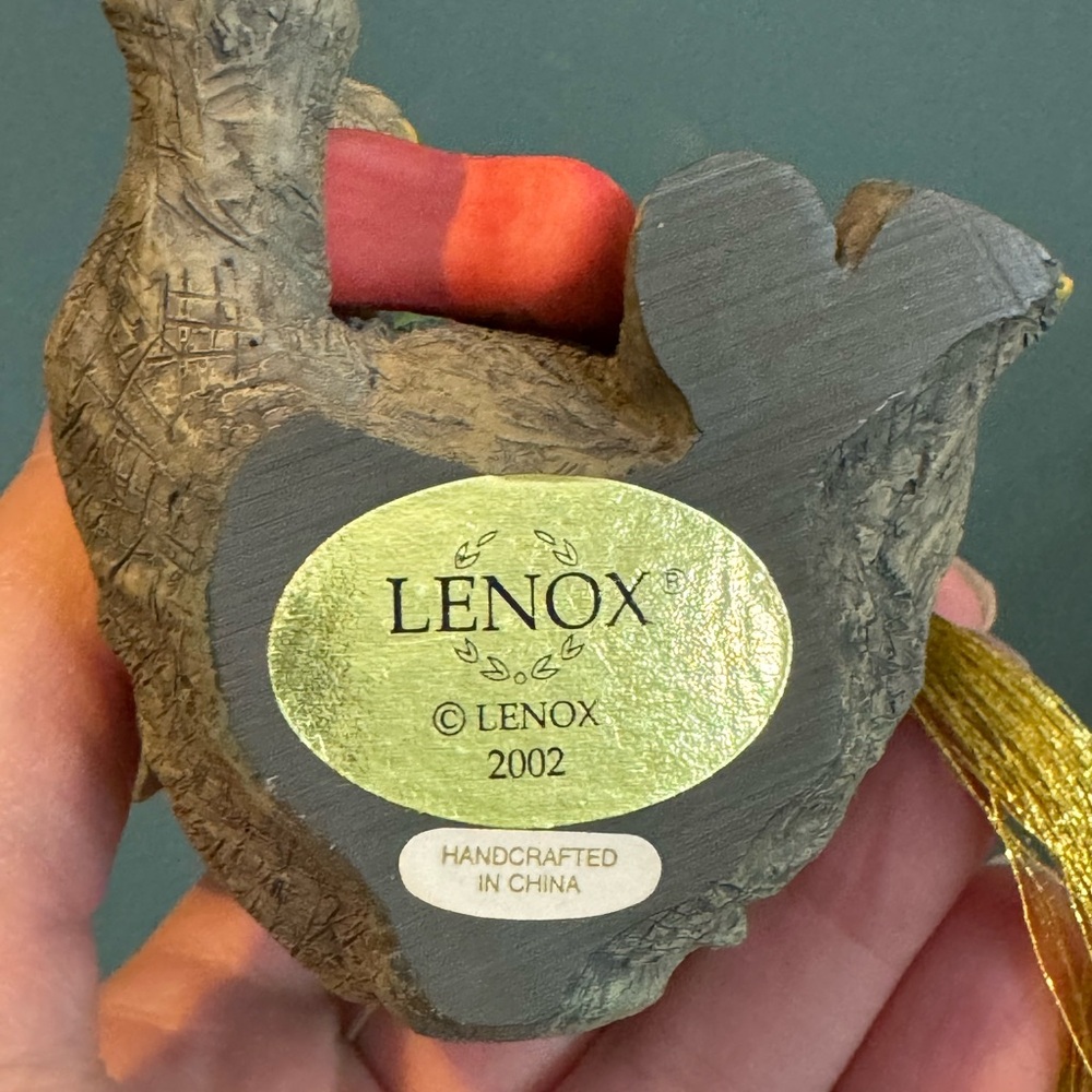 Vintage Lenox Grey Elephant Festive Friends Christmas ornament - 2002 in box - Picture 5 of 5